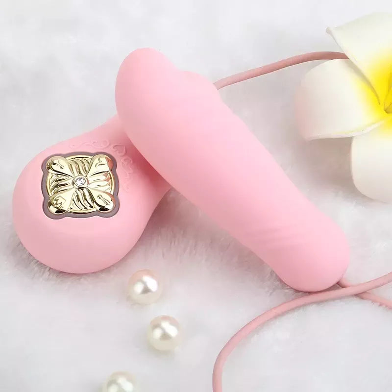 ZALO Temptation šildantis stimuliatorius-kulka, rožinis – su SWAROVSKI kristalais, įkraunamas USB