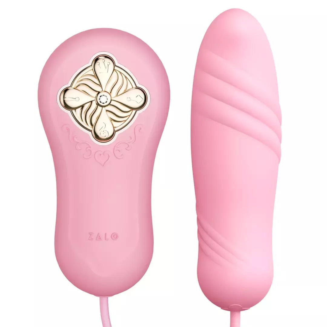 ZALO Temptation šildantis stimuliatorius-kulka, rožinis – su SWAROVSKI kristalais, įkraunamas USB