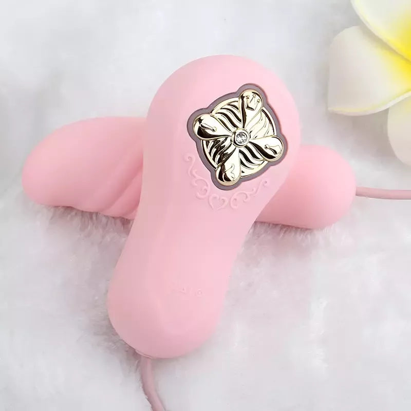 ZALO Temptation šildantis stimuliatorius-kulka, rožinis – su SWAROVSKI kristalais, įkraunamas USB